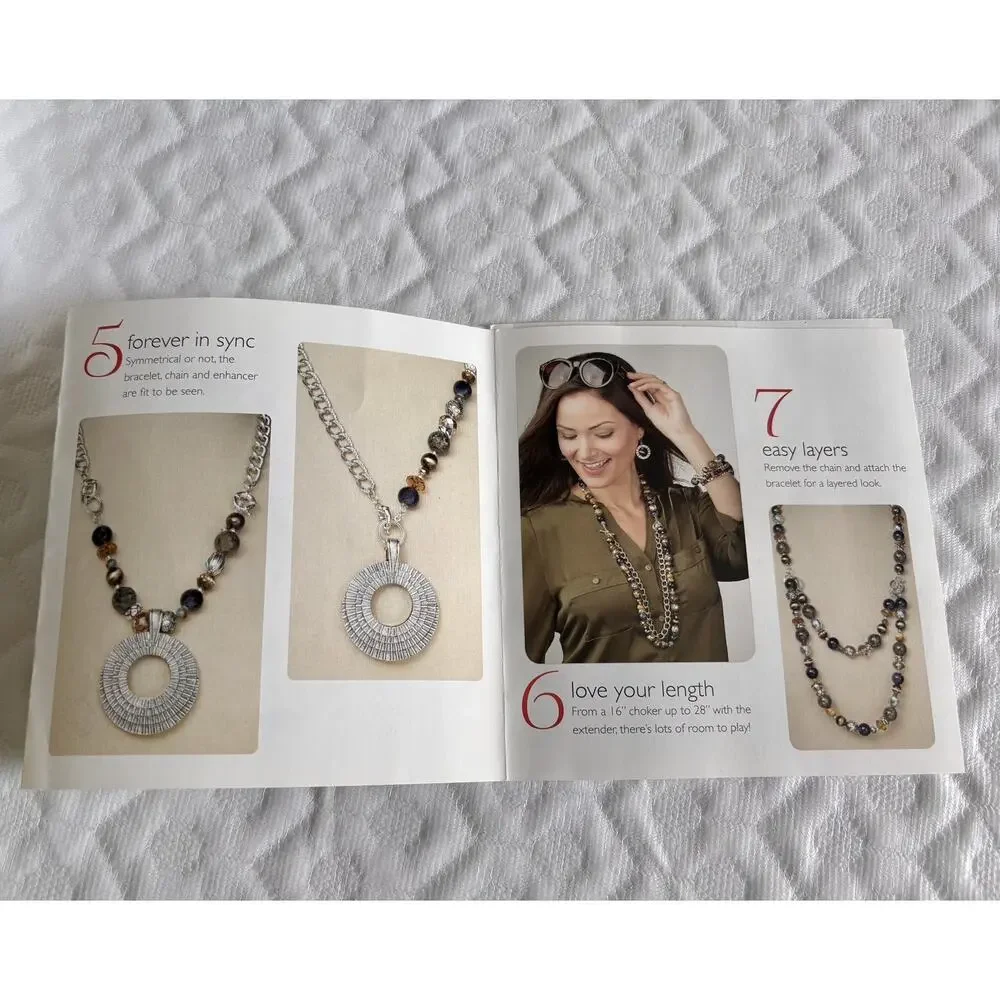 Premier Designs Top Notch Necklace Set 20550 Reversible Pendant Box Complete.